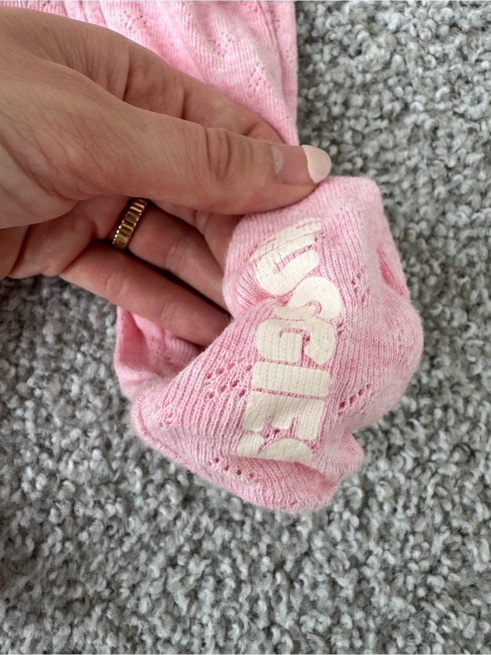 ✨Huggies Pink Baby Footed One-Piece with Butterfly Accent✨